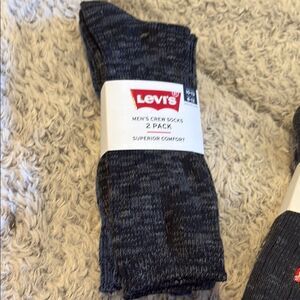 Levi's Black Casual Crew Socks 2 pk